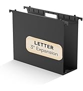 NORDUN Plastic Hanging File Folder Extra Capacity,3" Expansion Large Hanging File Organizer,12 Pa...