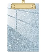 Piasoenc Acrylic Small Clipboard, Fashion Glitter Clipboard, A5 Clipboards with Low Profile Gold ...