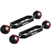 MINIFOCUS 2 Pack of 5" Double Ball Aluminum Extension Arm, 1" Ball Head Connector Underwater CNC ...
