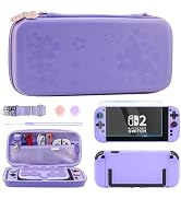 RHOTALL Purple Cherry Blossom Carrying Case for Nintendo Switch 2 (2025) 7.9 Inch, Cute Protectiv...