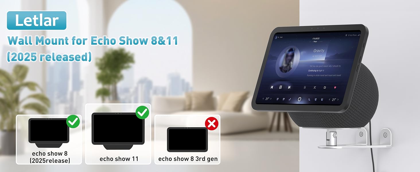 W11-3 Silver Echo show 8 & 11 wall mount-1