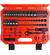 pgroup 1/4 Inch Drive Impact Socket Set, 79 PCS Standard SAE(5/32-9/16inch) & Metric(4-15mm) Size...