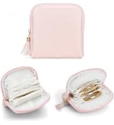 Small Travel Jewelry Case, Jewelry Organizer Pouch Bags with Zipper | Portable Velvet Storage Bag...