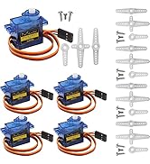 Sg90 9g Micro Servo Motor, Miuzei Mini Small Servos Motor Kit Metal Gear for Arduino RC Car Airpl...