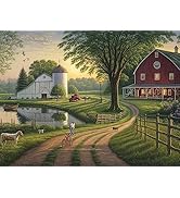 Ginfonr DIY 5D Diamond Art Kits for Adults, Farm Diamond Painting for Adults, Diamond Art Landsca...