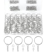FIVEIZERO 100Pcs Key Ring with Chain, Keyrings Kit, Key Chain Rings Bulk with 100Pcs Small Screw ...