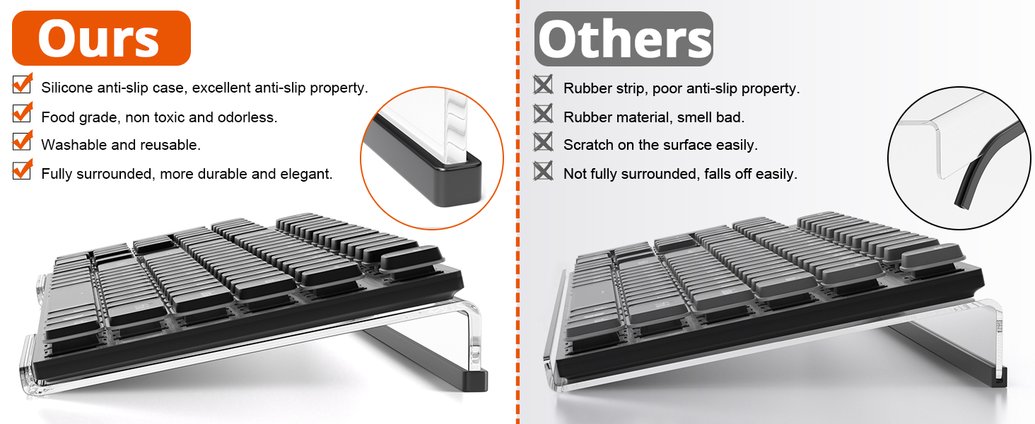 Acrylic Tilted Computer Keyboard Holder