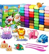 MuseLuxe Air Dry Clay - 48 Colors Modeling Clay Kit with 3 Sculpting Tools,Safe & Non-Toxic,DIY M...