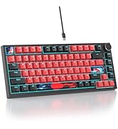 Mosptnspg 75% TKL Wired Mechanical Keyboard,RGB Backlit Gasket Mount 82 Key Hot Swappable Custom ...