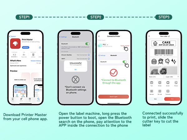 Mini Sticker Printer Rechargeable for Home Office Small Business