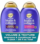 OGX Thick & Full + Biotin and Collagen for Hair Volume & Body, Sulfate Free Volumizing Shampoo & ...