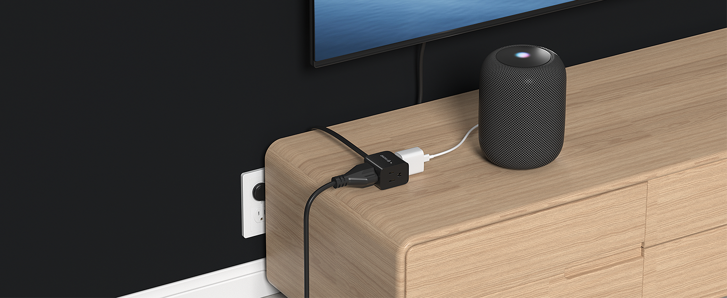 flat extension cord black