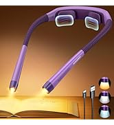 Glocusent Ergonomic Reading Light, 1600mAh Rechargeable Book Light for 100 Hrs - 3 Colors & 5 Bri...