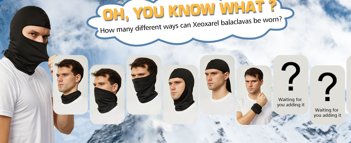 6 Pack Balaclava Ski Face Mask: Cooling Neck Gaiter Full Head Mask Face Cover