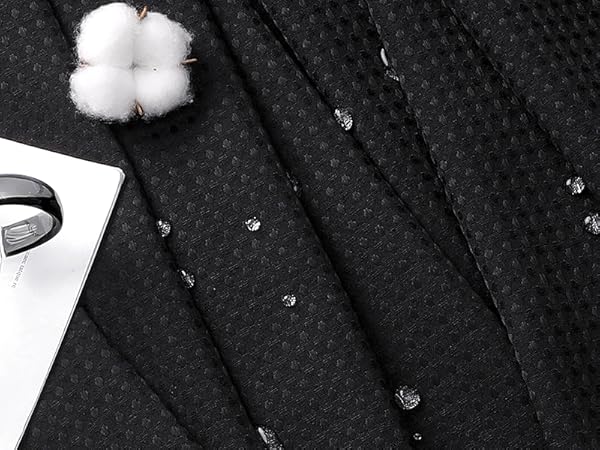 black waterproof waffle shower curtain
