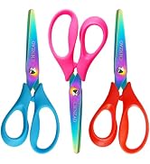 5" Left Handed Scissors Kids,Safety Lefty Kids Scissors,Blunt Tip,Titanium Coating Stainless Stee...