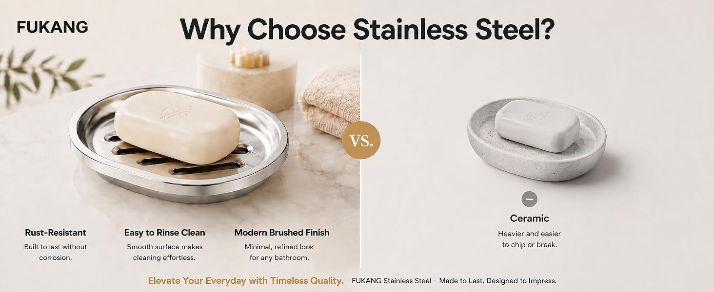 stainless steel metal soap dish for bathroom