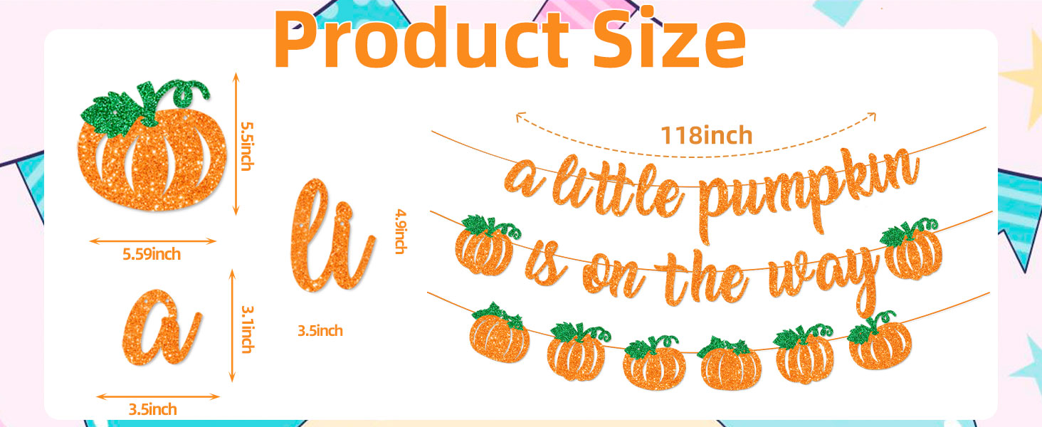 A Little Pumpkin Is On The Way Banner with Pumpkin Garland