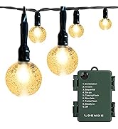 LOENDE Battery Operated Globe String Lights, Crystal Globe String Lights 16ft 30 LED 8 Modes Wate...