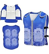 Callicebus Ice Vest, Cooling Vest for Men Women with 26 PCS Ice Packs and 6 Bubble Bags, Reflecti...