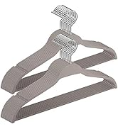 ELONG HOME Plastic Clothes Hangers, Upgraded Rubber Non Slip Plastic Hangers, Non Velvet Durable ...