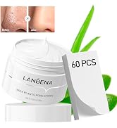 LANBENA Blackhead Mask with 60 pcs Strips, Blackhead Remover Peel pff Mask, Nose Plants Pore Clea...