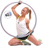 Weighted Hula Hoop for Adults Weight Loss - 8 Section Detachable Exercise Hula Hoop for Women, So...
