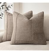 Foindtower Set of 2 Decorative Patchwork Chenille Throw Pillow Covers Textured Modern Vintage Cus...