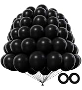 KAWKALSH 200pcs Black Balloons 5 Inch, Small Mini Latex Balloons for Party Birthday Baby Shower A...
