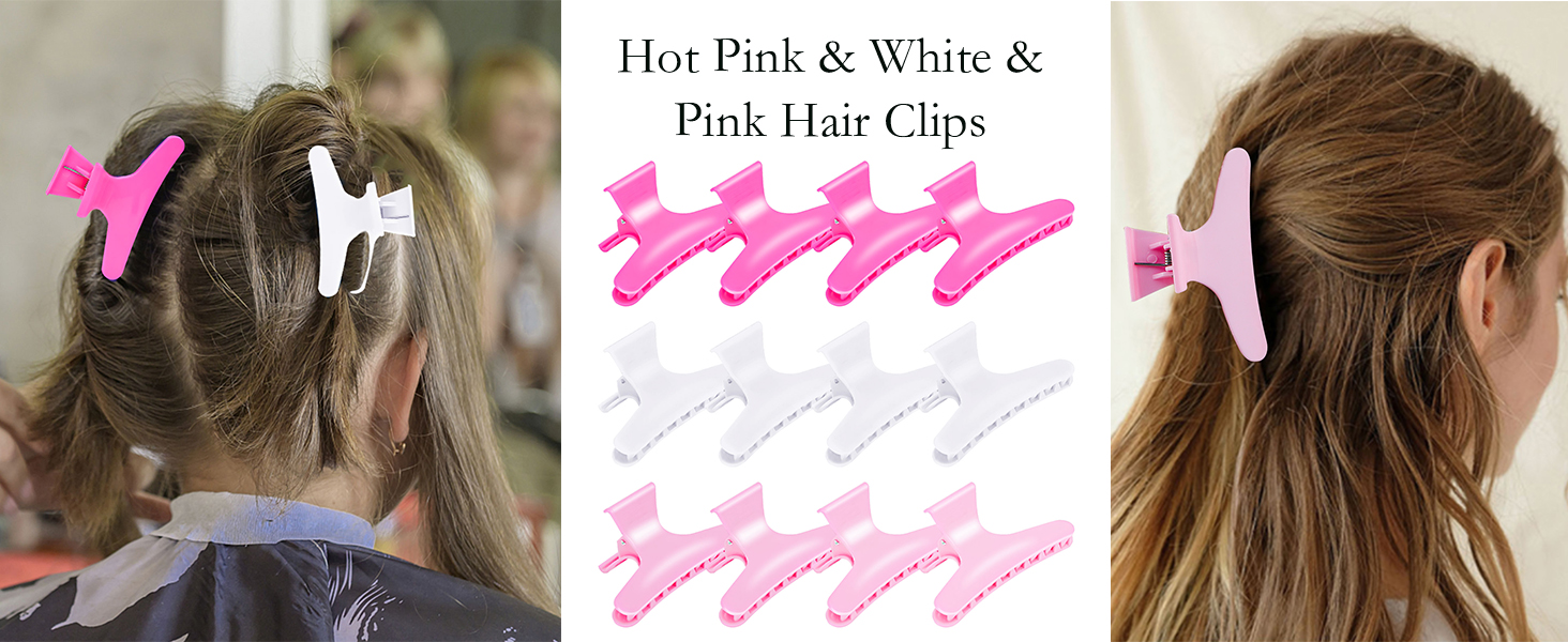 white hair clips