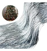 Pack of 3000 Strands Silver Christmas Icicle Tinsel Foil Fringes | 19.6 Inches, Christmas Tree Ti...