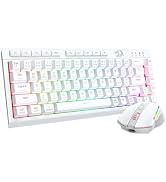 Redragon Wireless Gaming Keyboard and Mouse Combo, Bluetooth/2.4G/USB-C Wired, RGB Backlit, 60% P...