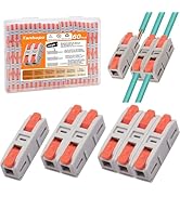 Tanbupu 60PCS Lever Wire Connectors, Mini Quick Connectors Electrical Splicing Kit Push-in, Elect...
