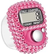 WLngtv Pink Electronic Finger Tally Counter Clicker Counter,Convenient Portable Digital Display T...