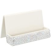 PATIKIL Business Card Holder for Desk, Rhinestone Business Card Holders Crystal Card Stand Organi...