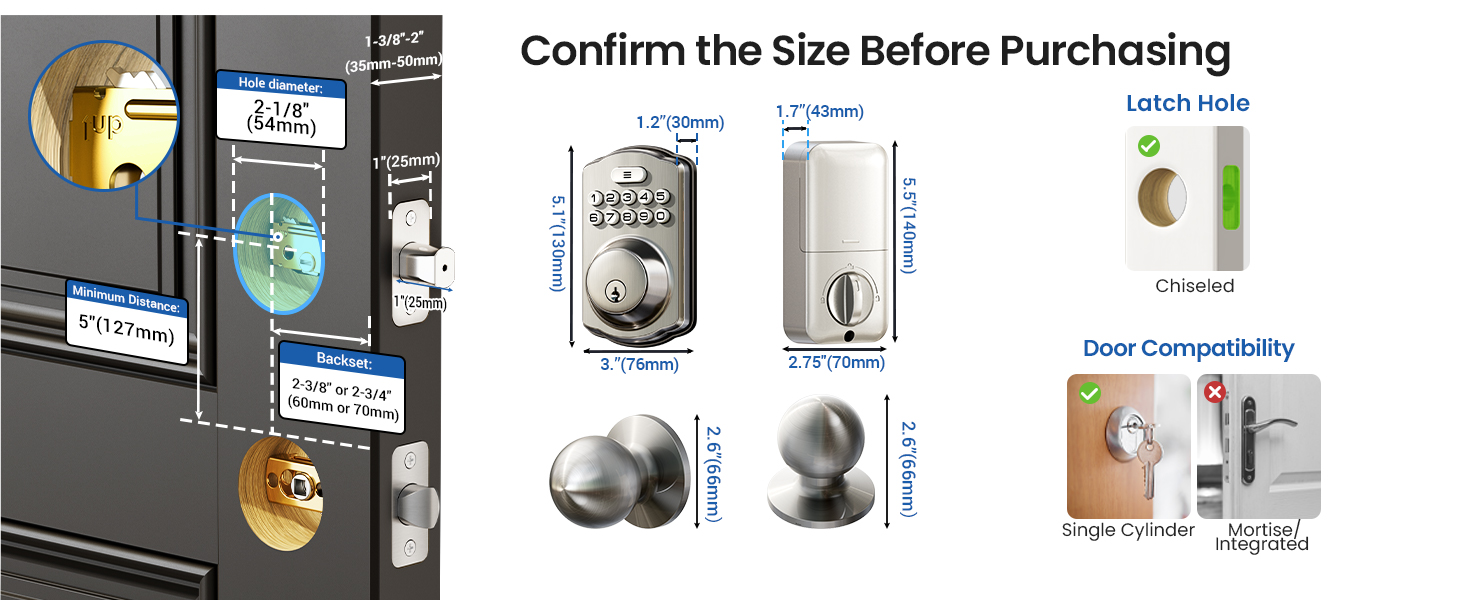 keypad door lock with handle