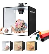 YicDofu 12''x12'' Foldable Photo Light Box Studio Kit with 120 LED Ring Light 3 Lighting Modes & ...