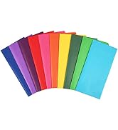 Simetufy 60 Sheets 20 x 20 Tissue Paper for Gift Bags 10 Bold Colors | Rainbow Colored Gift Wrapp...