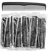 Combs in Bulk Individually Wrapped, Black Combs in Bulk, 100 Pack Combs Bulk, Double Tooth Hair P...