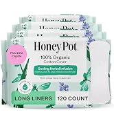 The Honey Pot Company - 120ct - Herbal Long Panty Liners for Women - Infused w/Essential Oils for...