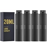 owlyee 20ML Perfume Atomizer, Travel Cologne Spray Bottle, Mini Empty Sprayer Dispenser (Black,4PCS)