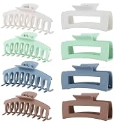 LuSeren 8 Pack Hair Clips for Women 4.3 Inch Large Hair Claw Clips for Women Thin Thick Curly Hai...