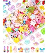 FIVEIZERO 150PCS Slime Charm,Cute Flat Back Random Resin Charms,Kawaii Charms Bulk Embellishments...