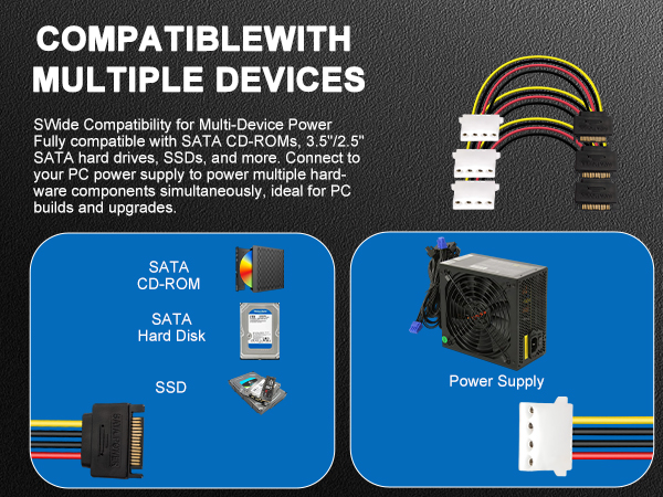 SATA to LP4 Power Cable Adapter