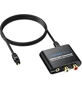 CAMWAY Digital to Analog Converter,192kHz DAC Converter SPDIF/Toslink/Optical to RCA,Optical to 3...