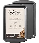 RITONIS Baking Sheet Set of 2, Non-Stick Carbon Steel Cookie Sheets, Dark Gray