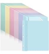 48 PCS Pastel Plastic Report Covers with 3 Prongs Clear Front Presentation Folders 3 Prong Folder...