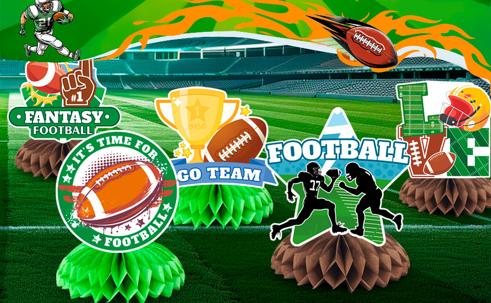 football rugby honeycomb centerpieces