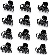 Cobahom 12 Pack Small Hair Claw Clips 1.2 Inch Plastic Hair Clips for Thin Hair No-Slip Mini Hair...