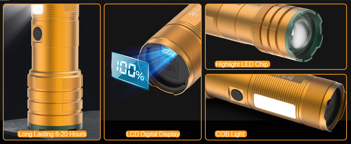 Rechargeable Flashlights High Lumens